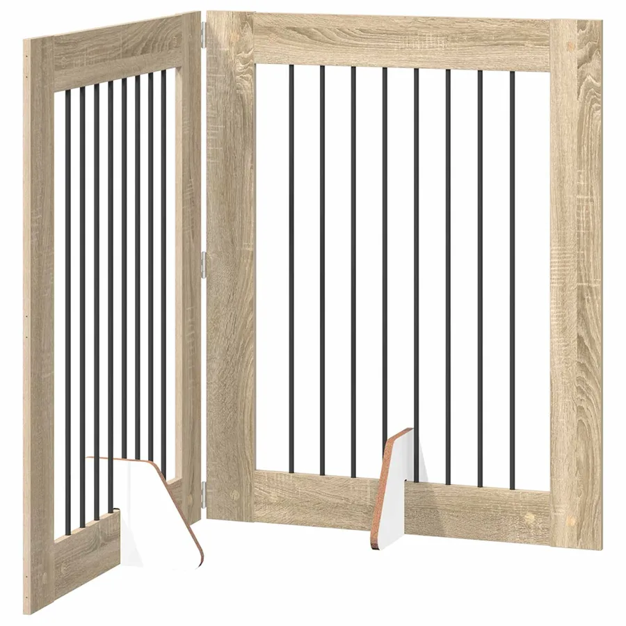 Porte de chien pliable avec supports 2 pcs Chêne Sonoma - 2