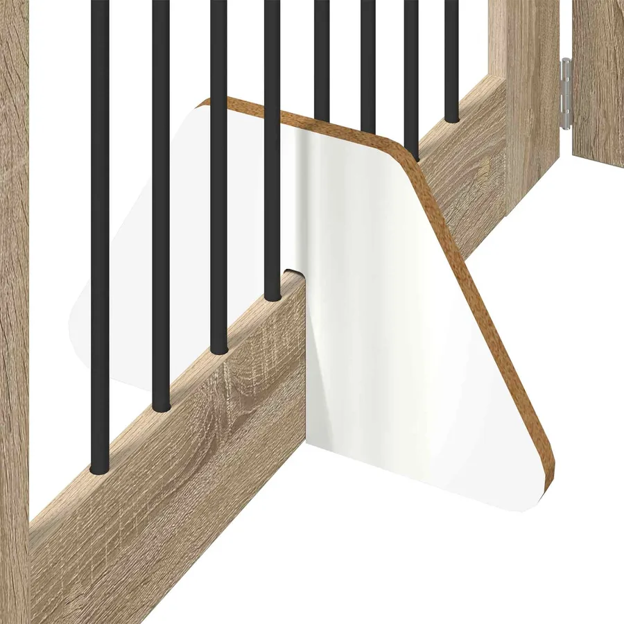 Porte de chien pliable avec supports 2 pcs Chêne Sonoma - 6