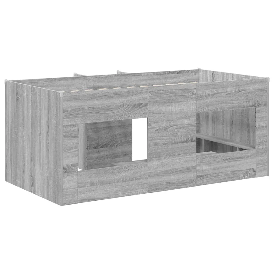 Cadre de Lit Élevé pour Enfants Sonoma gris 80 x 160 cm - 6
