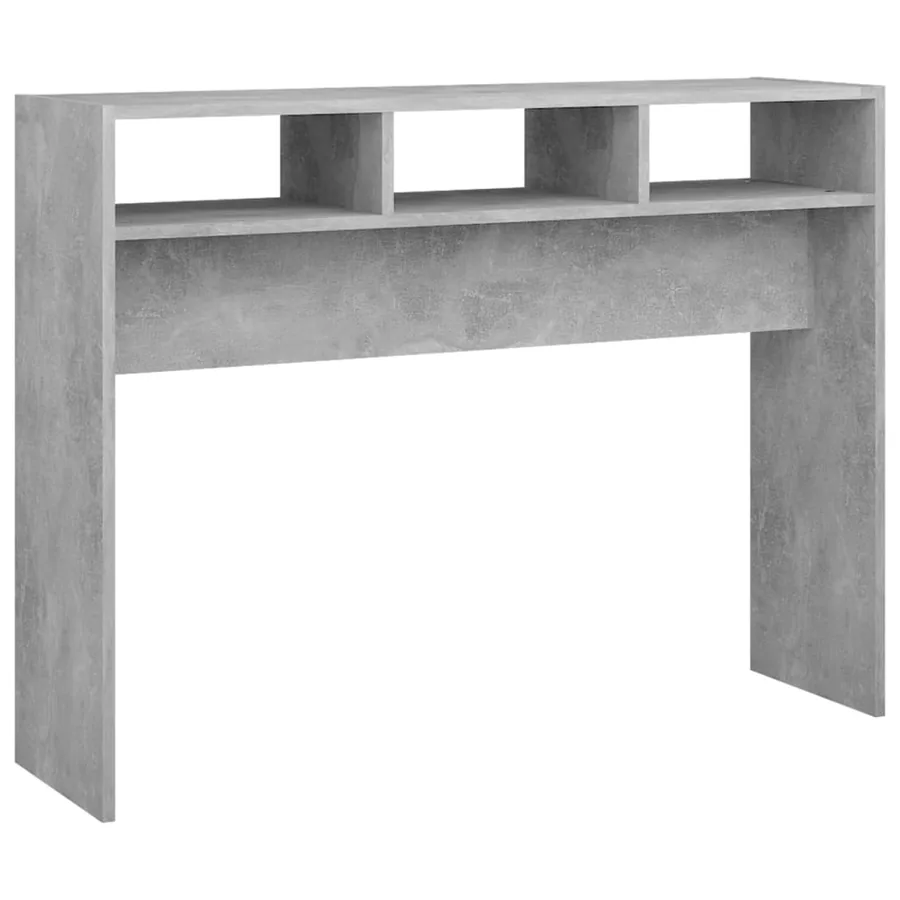 Table console gris béton 105x30x80 cm bois d'ingénierie - 2