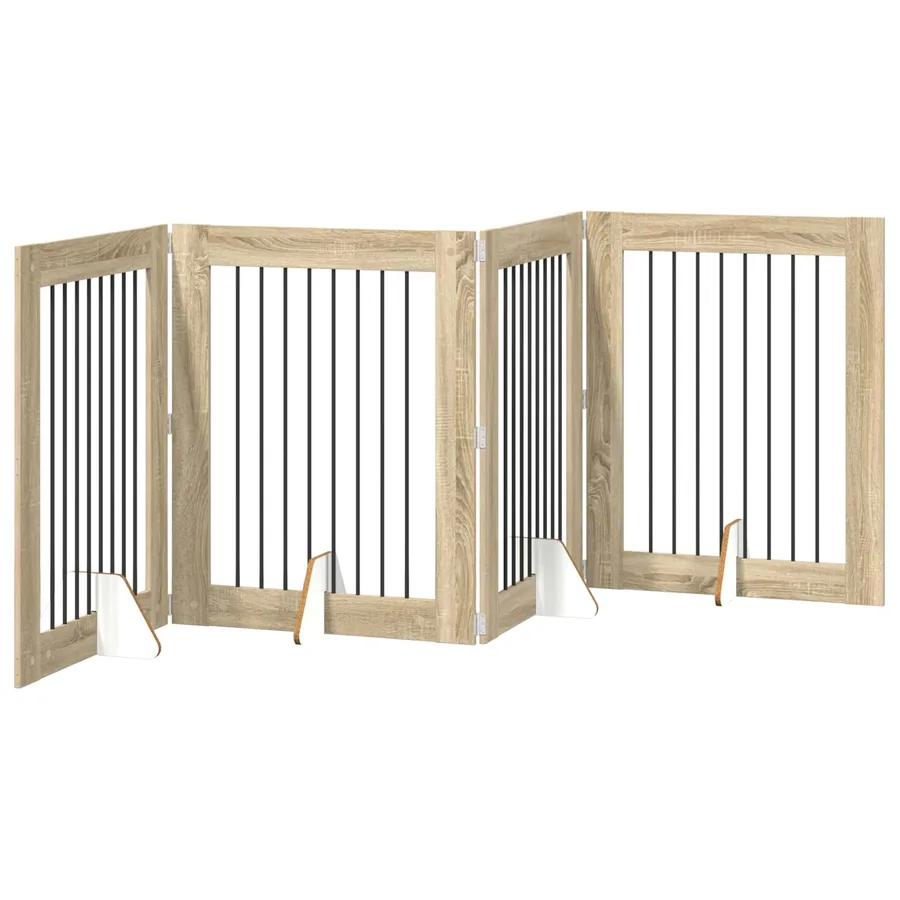 Porte de chien pliable avec supports 4 pcs Chêne Sonoma 321 cm - 2