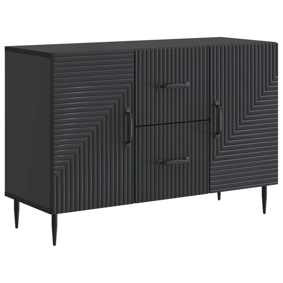 Buffet avec tiroir Noir 89 x 34,5 x 60 cm Bois d'ingénierie - 2
