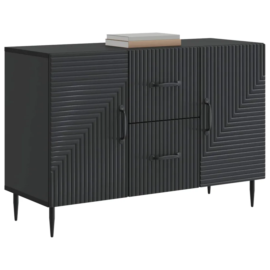 Buffet avec tiroir Noir 89 x 34,5 x 60 cm Bois d'ingénierie - 3