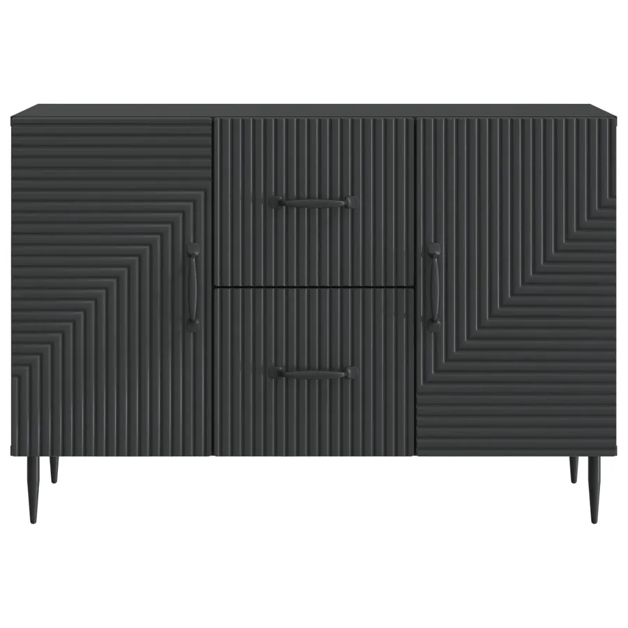 Buffet avec tiroir Noir 89 x 34,5 x 60 cm Bois d'ingénierie - 6
