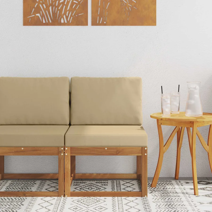 Sofa de milieu extérieur Bois d'Acacia Massif