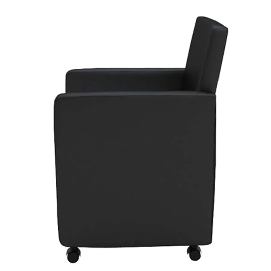 Chaises à manger lot de 6 noir similicuir - 3