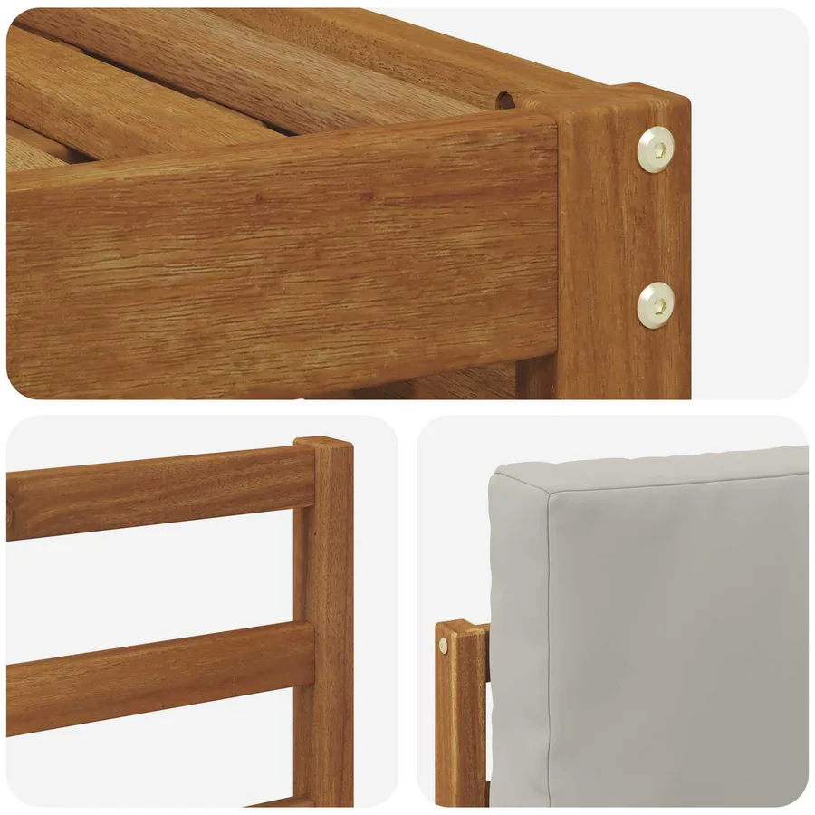 Ensemble de canapé d'angle 7 pcs Gris Naturel et Clair - 6