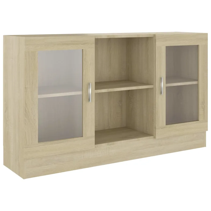 Armoire à vitrine Chêne sonoma 120x30,5x70 cm Bois d'ingénierie - 2