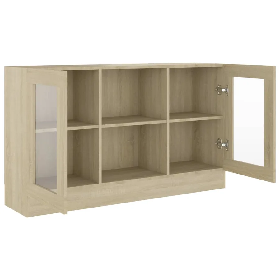 Armoire à vitrine Chêne sonoma 120x30,5x70 cm Bois d'ingénierie - 4