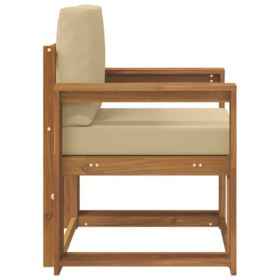 Canapé d’extérieur Bois d'acacia massif et polyester Naturel - 4