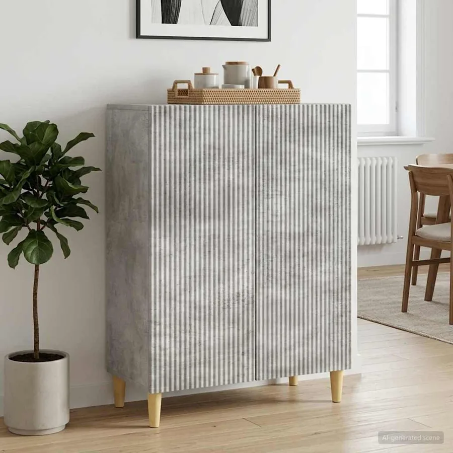 Buffet Gris béton 66 x 34,5 x 90 cm Bois d'ingénierie
