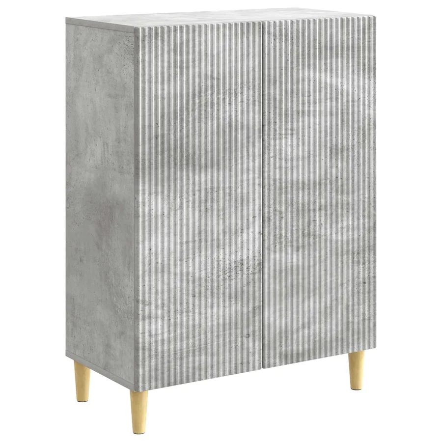 Buffet Gris béton 66 x 34,5 x 90 cm Bois d'ingénierie - 2