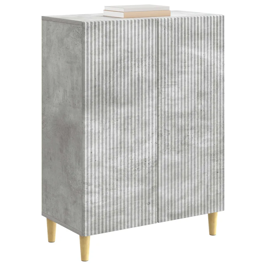 Buffet Gris béton 66 x 34,5 x 90 cm Bois d'ingénierie - 3