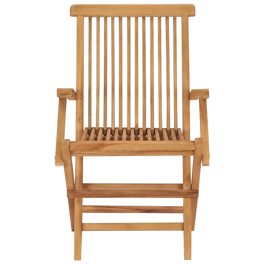 Chaises de jardin et coussins rouge lot de 4 Bois teck massif - 10