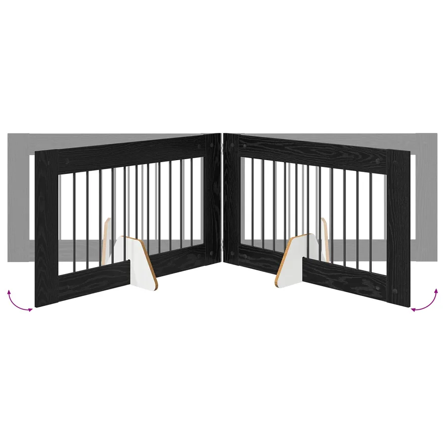 Porte de chien pliable avec supports 4 pcs Chêne noir 401 cm - 6
