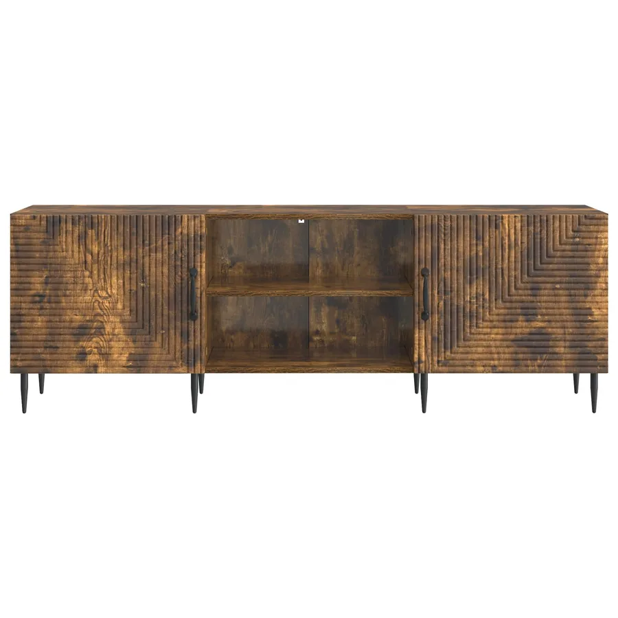 Meuble TV Chêne fumé 150 x 31 x 50 cm Bois d'ingénierie - 6