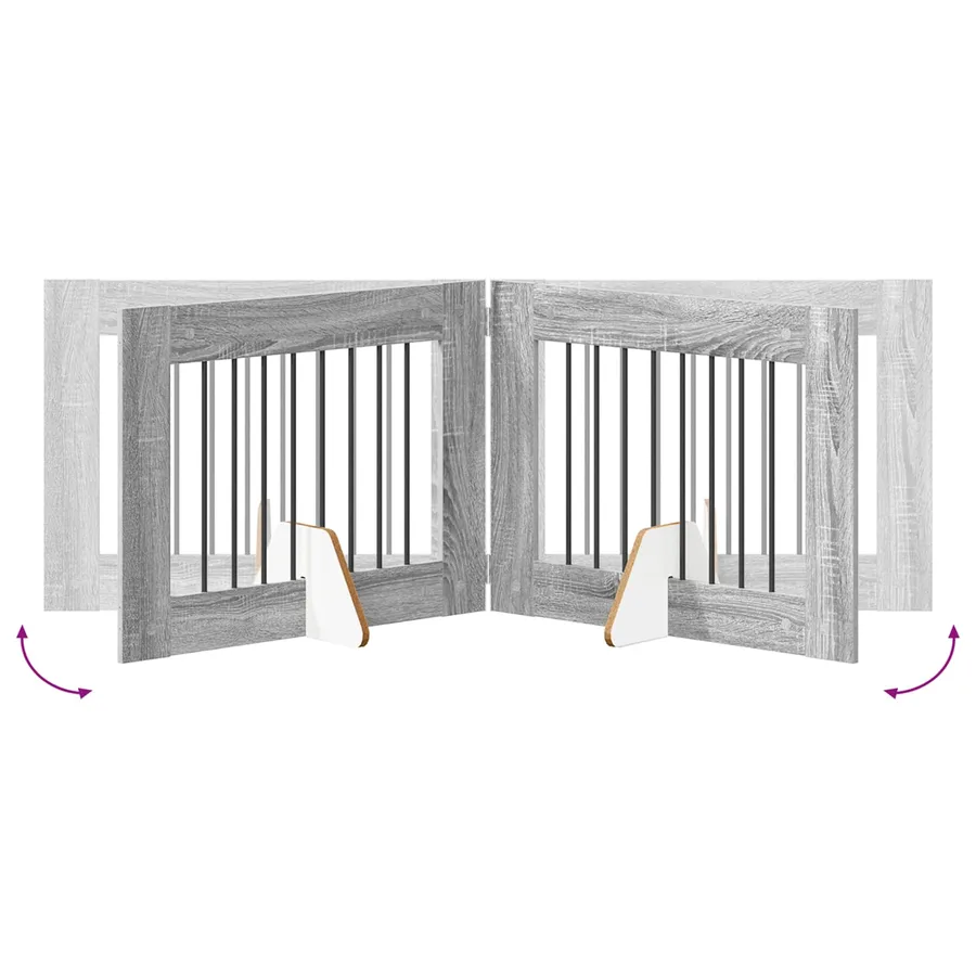 Porte de chien pliable avec supports 4 pcs Sonoma gris 321 cm - 6