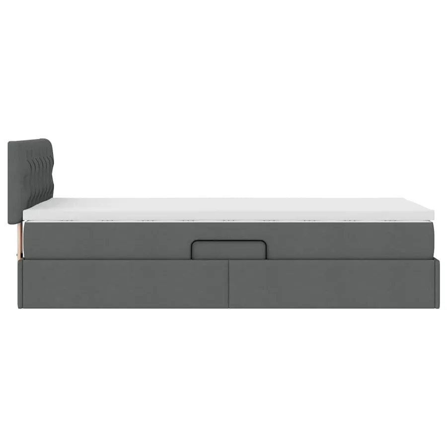 Lit avec rangement et matelas Gris foncé 100 x 200 cm - 10
