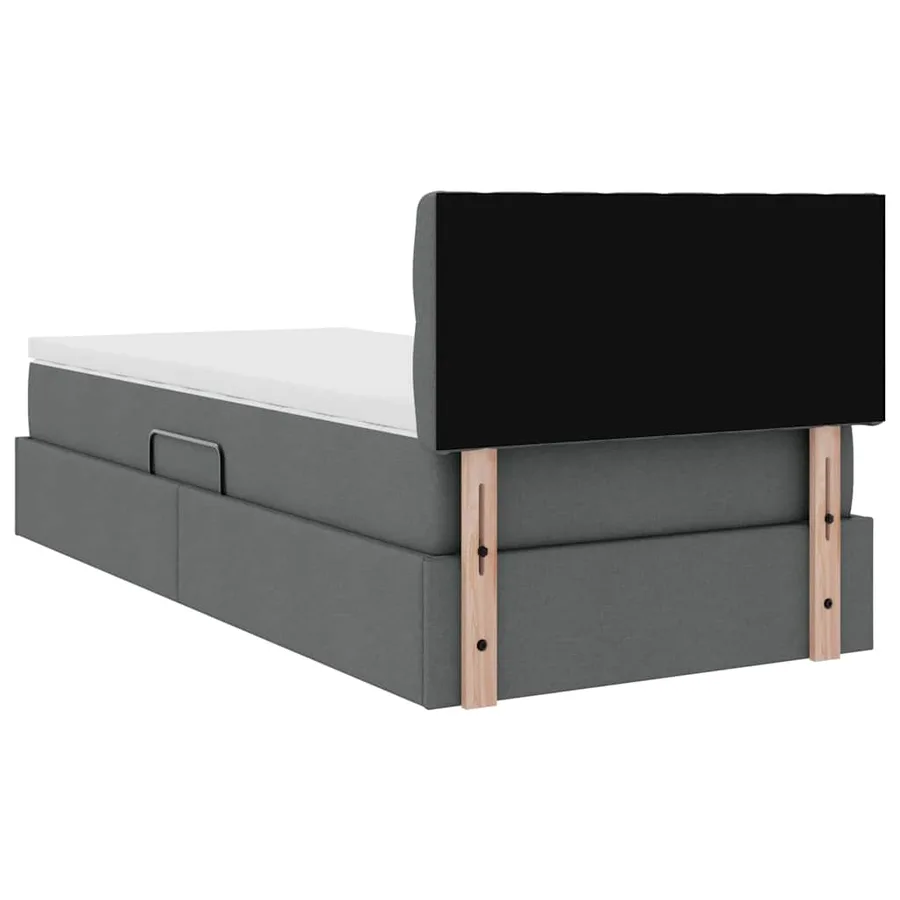 Lit avec rangement et matelas Gris foncé 100 x 200 cm - 11