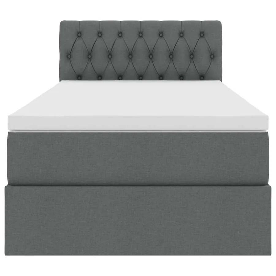 Lit avec rangement et matelas Gris foncé 100 x 200 cm - 7