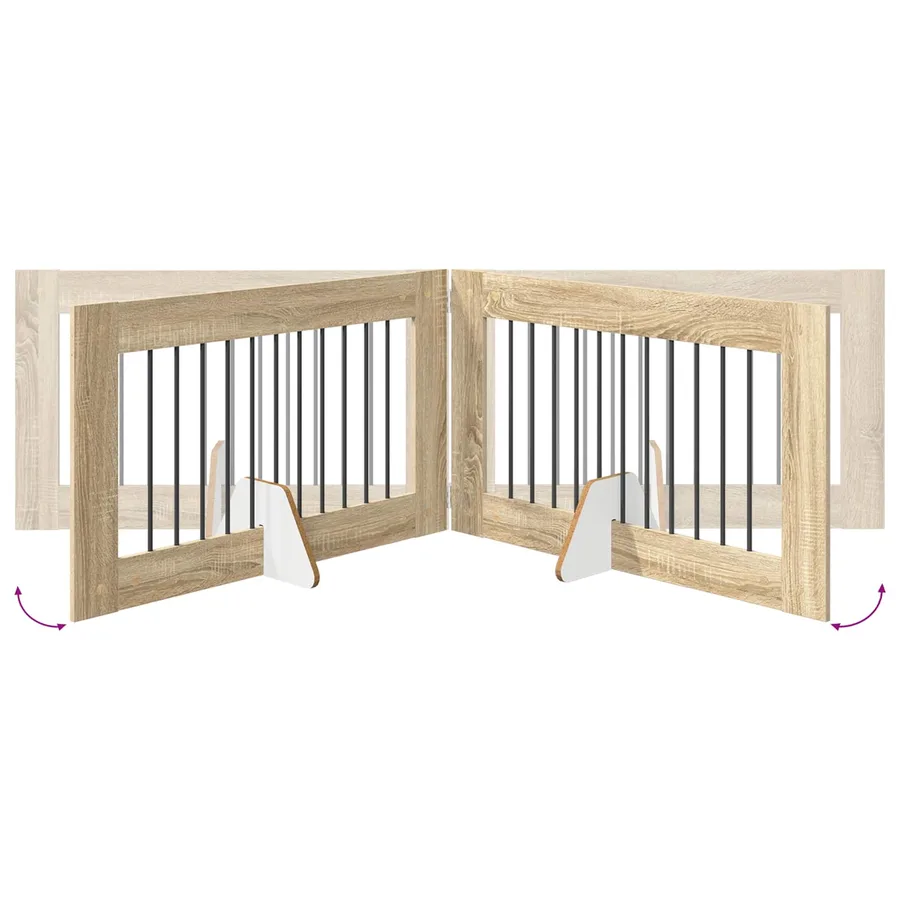 Porte de chien pliable avec supports 6 pcs Chêne Sonoma 602 cm - 6