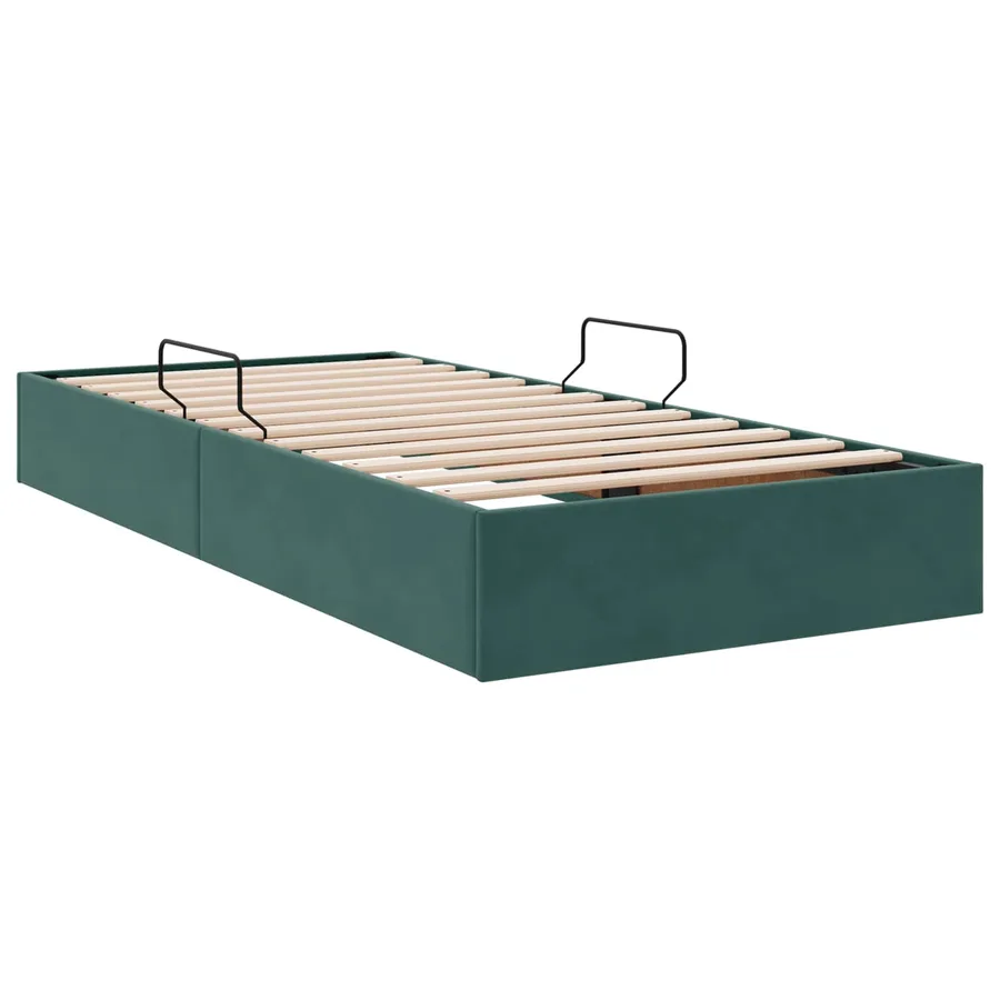Cadre de lit ottoman Vert foncé 100 x 200 cm Velours - 5
