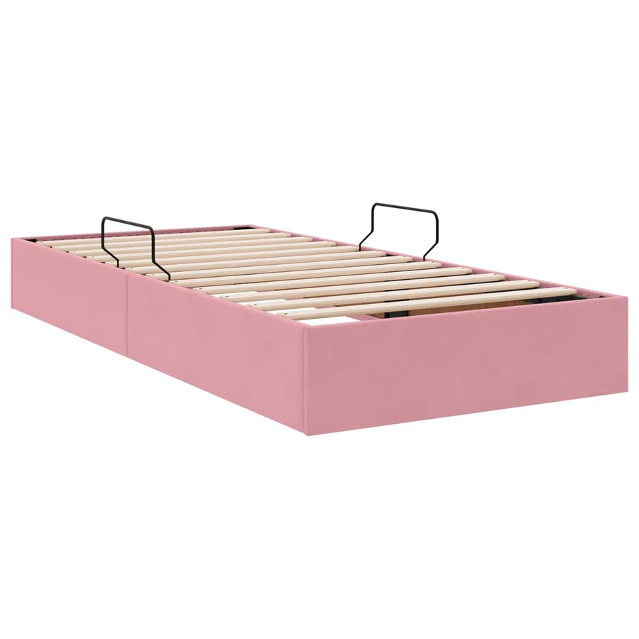 Cadre de lit ottoman avec stockage Rose 100 x 200 cm Velours - 5