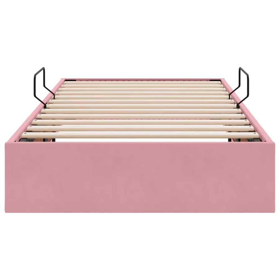Cadre de lit ottoman avec stockage Rose 100 x 200 cm Velours - 7