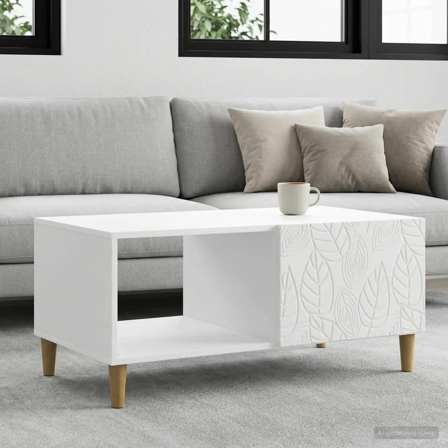 Table basse Blanc 90 x 50 x 40 cm Bois d'ingénierie