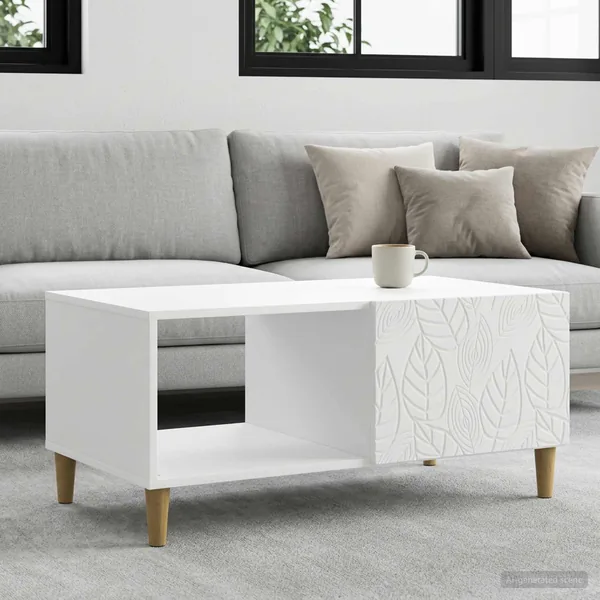 Table basse Blanc 90 x 50 x 40 cm Bois d'ingénierie