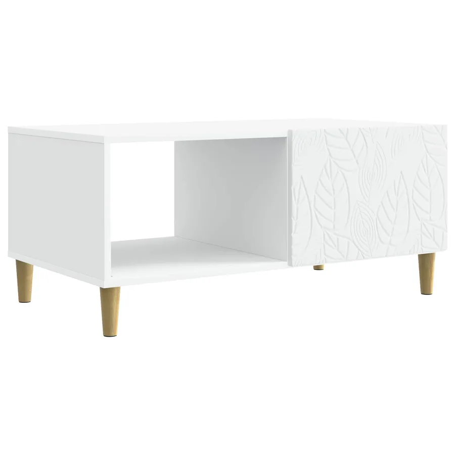 Table basse Blanc 90 x 50 x 40 cm Bois d'ingénierie - 2