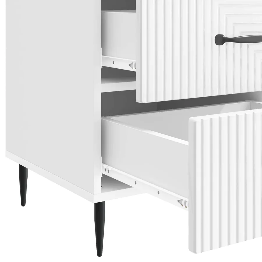 Cabinet de chevet avec tiroir Blanc brillant 43 x 41 x 66,5 cm - 9