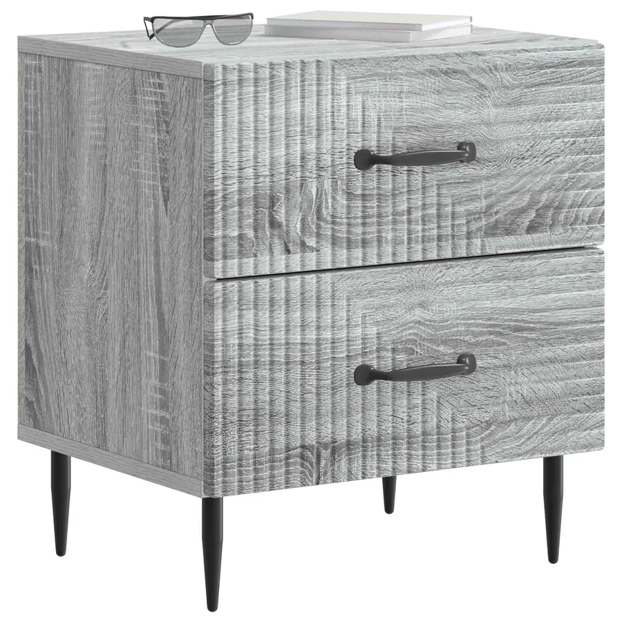 Cabinet de chevet 2 pcs Sonoma gris 43 x 34,5 x 47,5 cm - 3