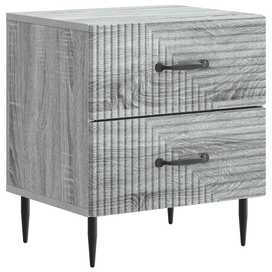 Cabinet de chevet 2 pcs Sonoma gris 43 x 34,5 x 47,5 cm - 5