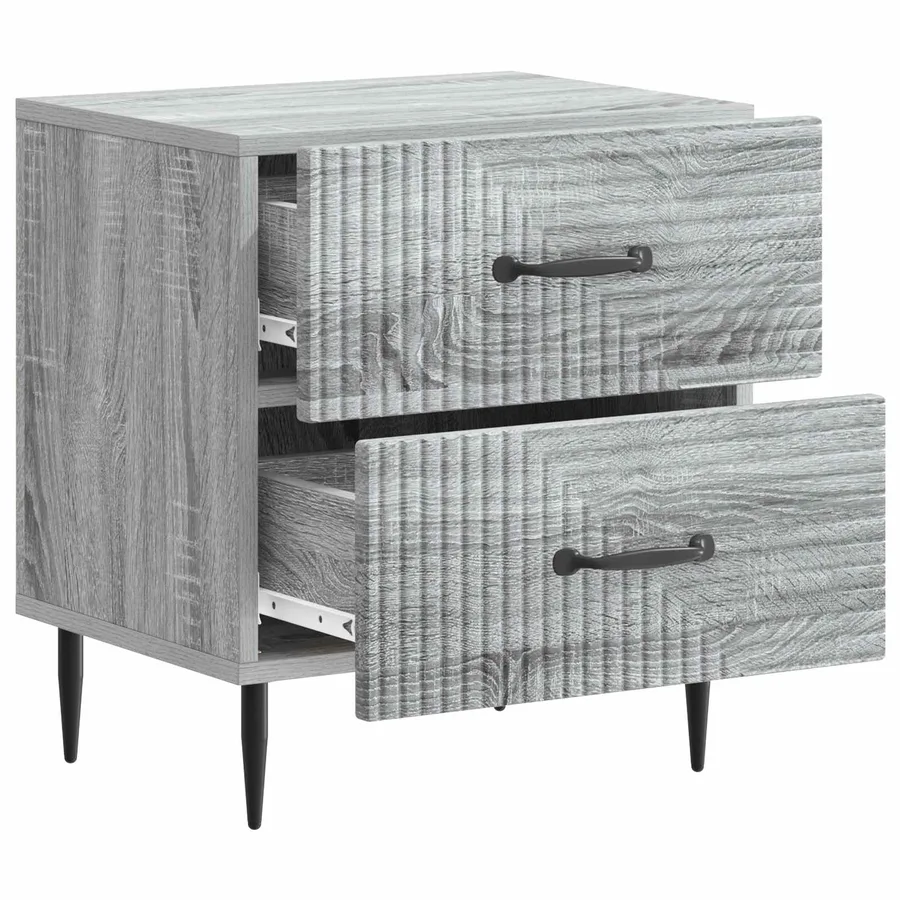 Cabinet de chevet 2 pcs Sonoma gris 43 x 34,5 x 47,5 cm - 6