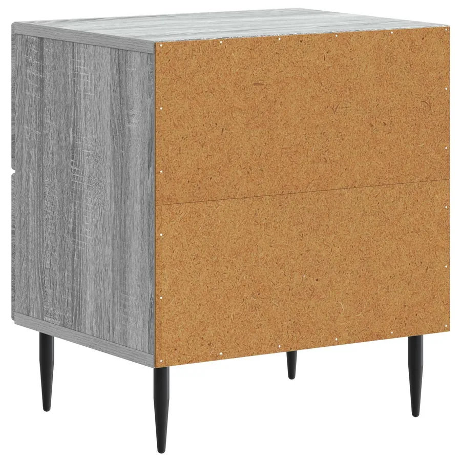 Cabinet de chevet 2 pcs Sonoma gris 43 x 34,5 x 47,5 cm - 9