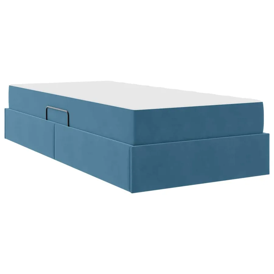 Lit avec rangement et matelas Bleu foncé 90 x 200 cm Velours - 5