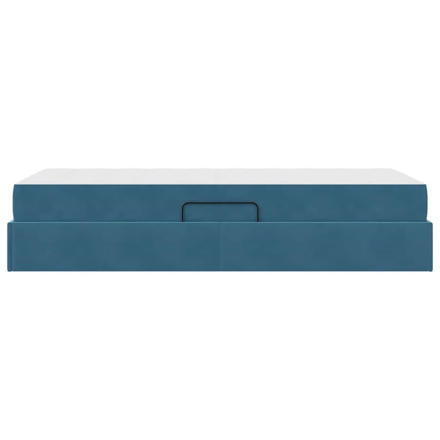 Lit avec rangement et matelas Bleu foncé 90 x 200 cm Velours - 9