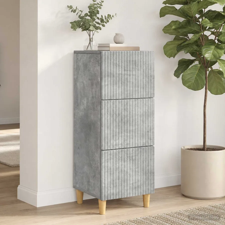 Armoire à tiroirs Gris béton 33 x 34,5 x 90 cm - 4