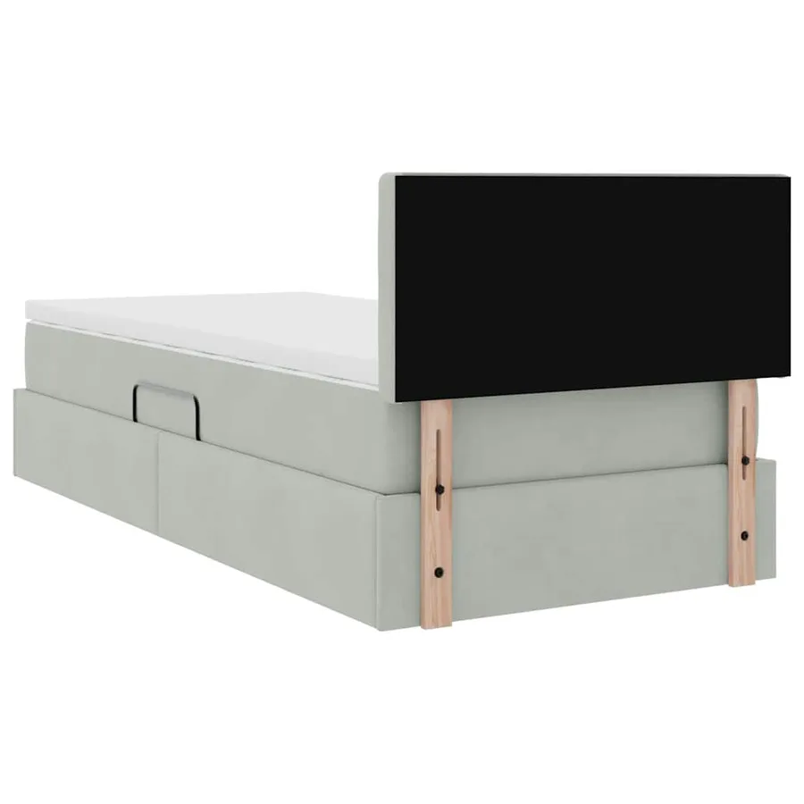 Lit de rangement LED avec matelas Gris clair 100 x 200 cm - 12
