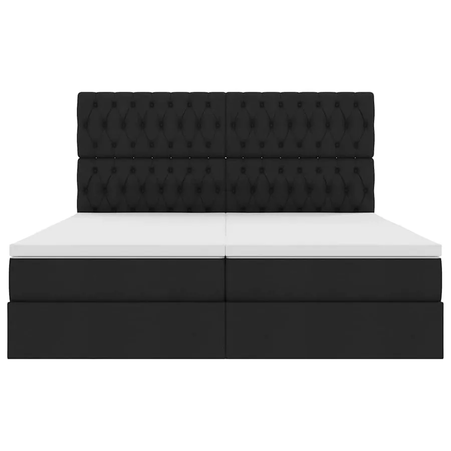 Lit de Rangement avec tête de lit Noir 180 x 200 cm Tissu - 10