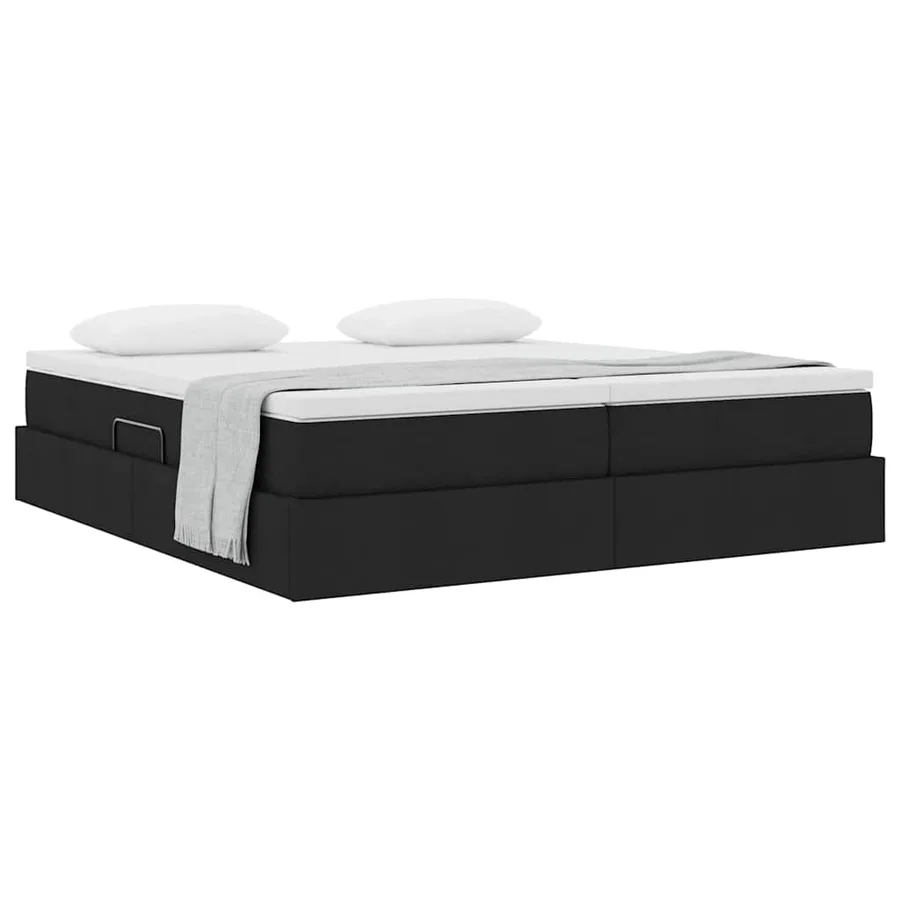 Lit avec rangement et matelas Noir 180 x 200 cm Polyester - 3