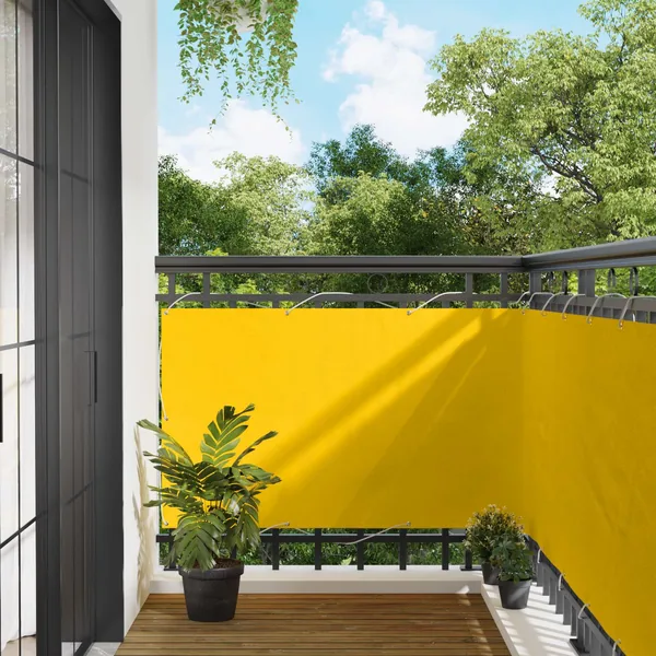 Écran de balcon Jaune 90 x 200 cm Oxford alu enduit de PU