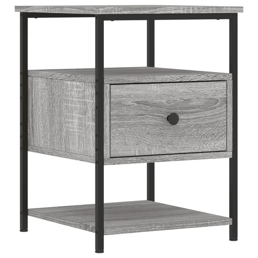 Table de chevet sonoma gris 40x42x56 cm bois d'ingénierie - 2
