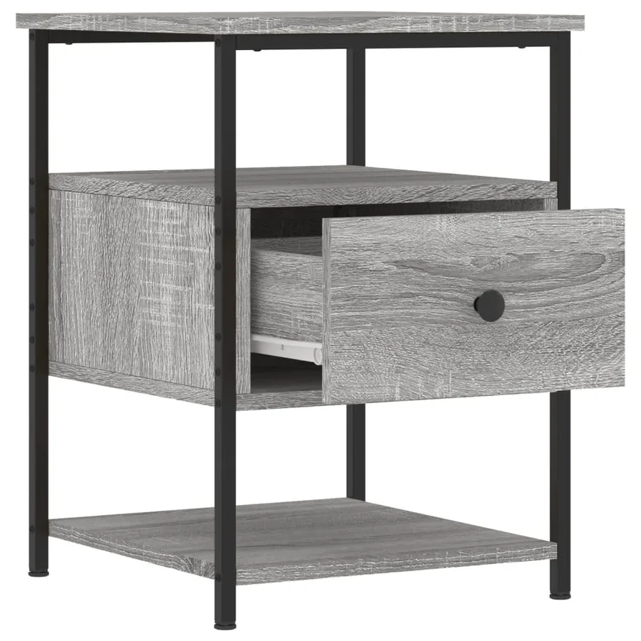 Table de chevet sonoma gris 40x42x56 cm bois d'ingénierie - 5