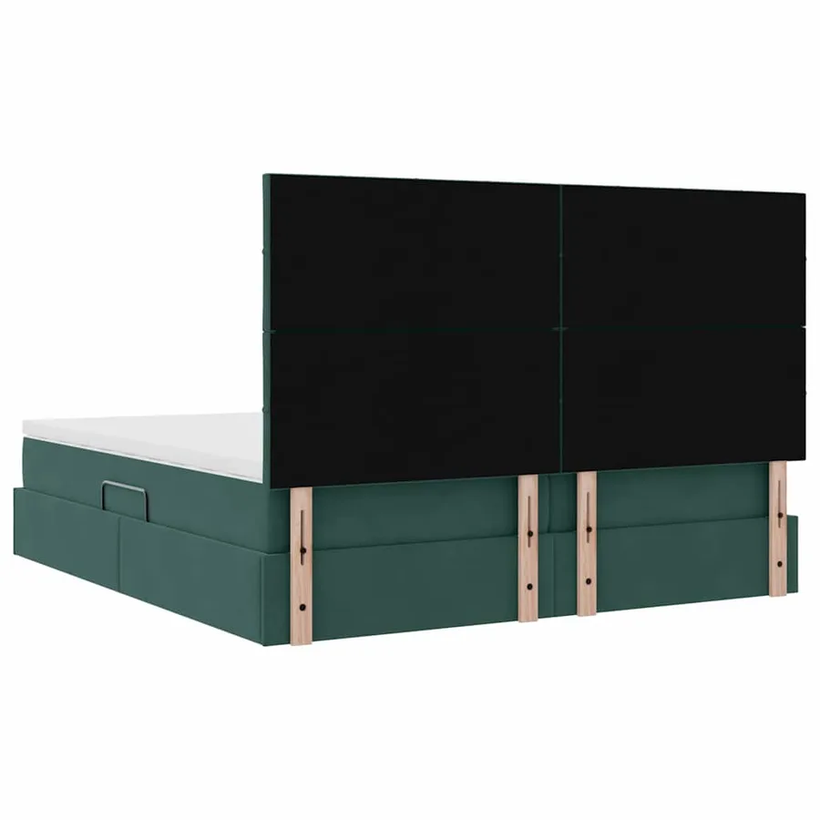 Lit de rangement LED avec matelas Vert foncé 180 x 200 cm - 13
