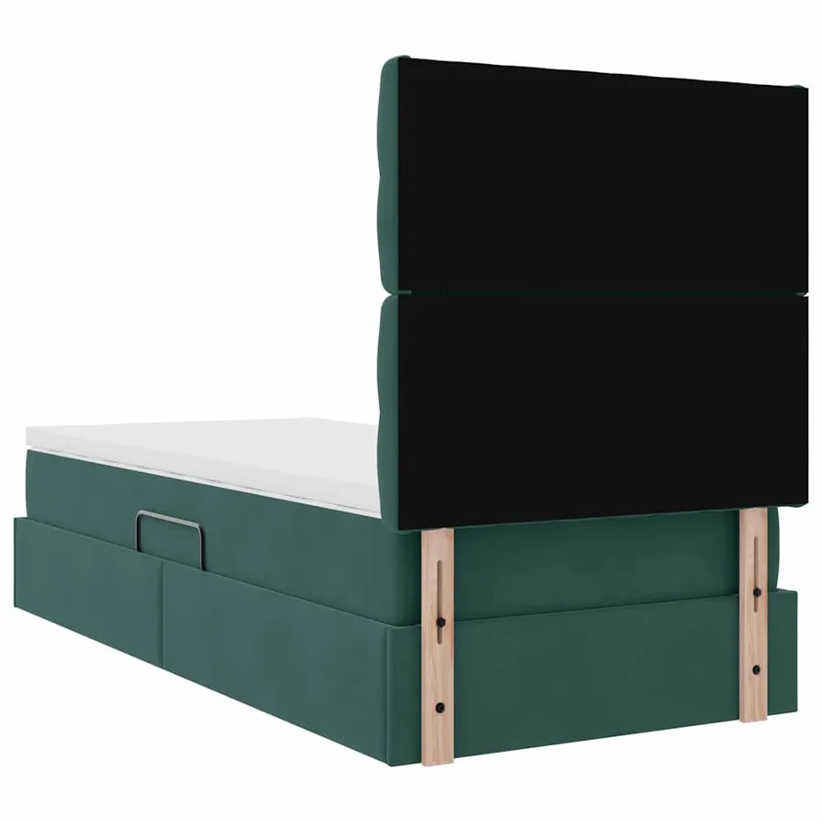 Lit de rangement LED avec matelas Vert foncé 90 x 200 cm - 12