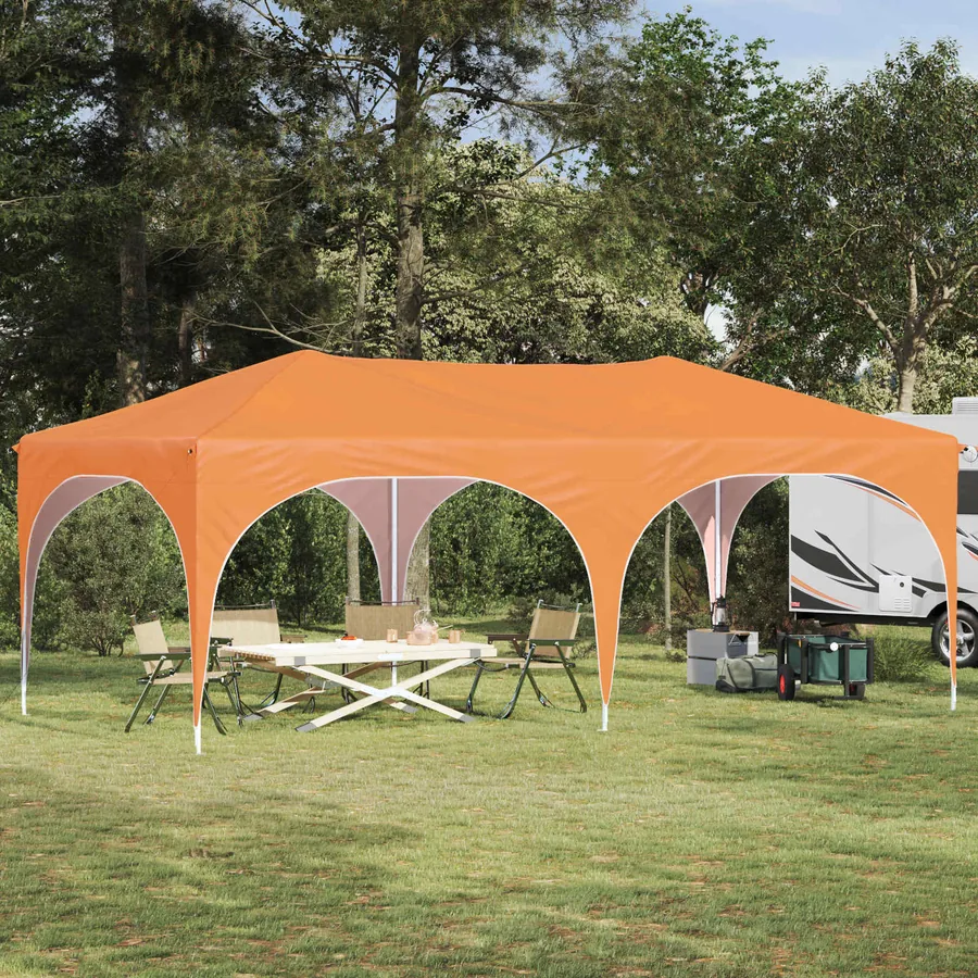 Tente de fête pop-up 575 x 288 x 245 cm Orange Tissu Oxford