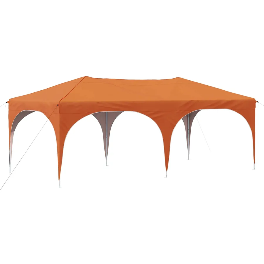 Tente de fête pop-up 575 x 288 x 245 cm Orange Tissu Oxford - 2