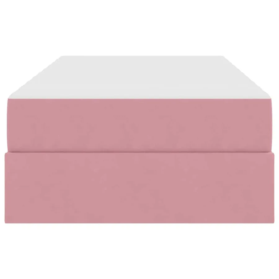 Lit avec rangement et matelas Rose 90 x 190 cm Velours - 7